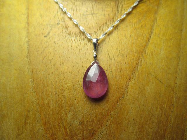 Pink SRI LANKA SAPPHIRE faceted briolette Sterling Silver drop Pendant & earrings Set