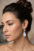 RAINBOW MOONSTONE faceted Teardrop beads Sterling Silver Drop Earrings