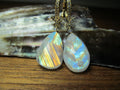 RAINBOW MOONSTONE faceted Teardrop beads 14k Gold Fill/Plated cz Drop Earrings
